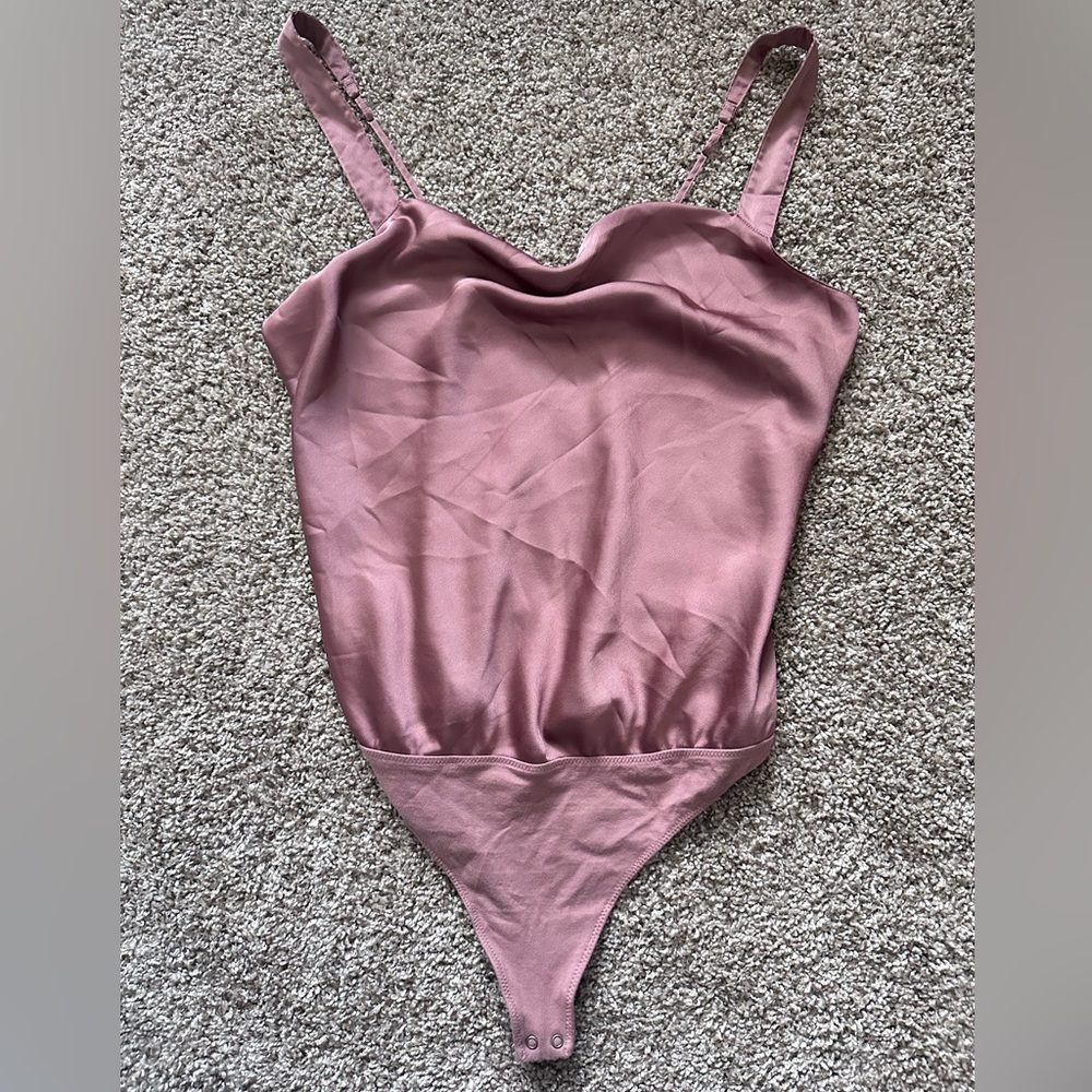 Abercrombie Satin Draped Sleeveless Bodysuit